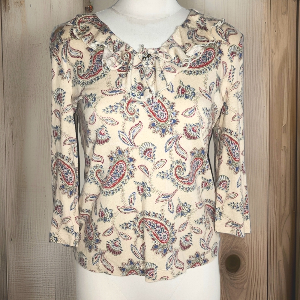 Chaps women's ruffle top